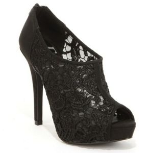 Elle Peep-Toe High Heel Lace Booties